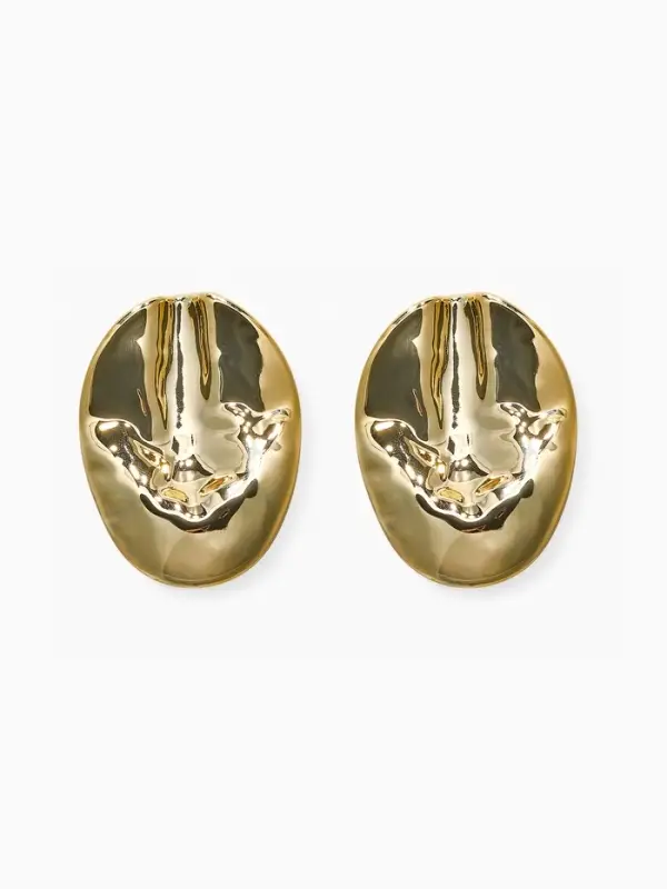 Серьги пластик &laquo;Зерно&raquo; кофейное, цвет золото