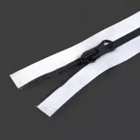 Молния &laquo;Спираль&raquo;, №5, разъёмная, водонепроницаемая, светоотражающая, замок автомат, 90 см, цвет серый