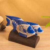 Сувенир &laquo;Экзотические рыбки&raquo;, 30&times;11&times;18 см, дерево, бело-синий