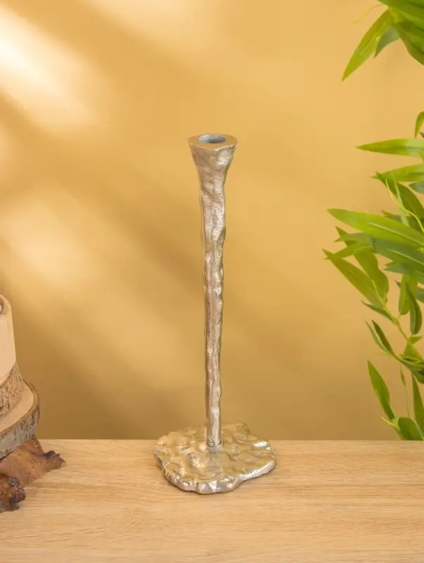 Подсвечник "Капель" алюминий 30 см, цв. серебро