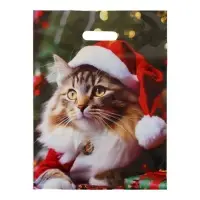 Пакет "Новогодний Мур", полиэтиленовый с вырубной ручкой,гл 40 х 31 см.