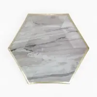 Набор тарелок мрамор белый 23 см. (10 шт)