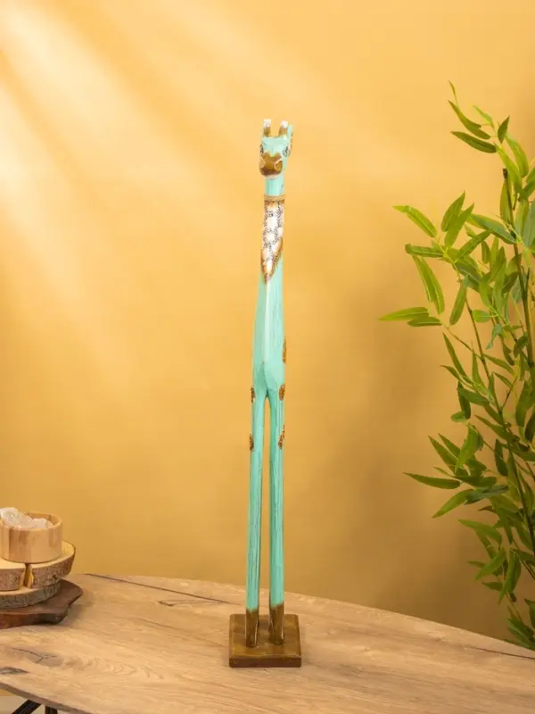 Сувенир "Жирафик" дерево 18х10х80 см, цв. бирюзовый