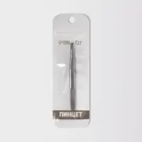 Пинцет для бровей и ресниц, со скошенным краем, узкий, 9 см