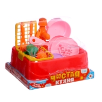 Игровой набор &laquo;Чистая кухня&raquo;, функциональная раковина, посуда, продукты