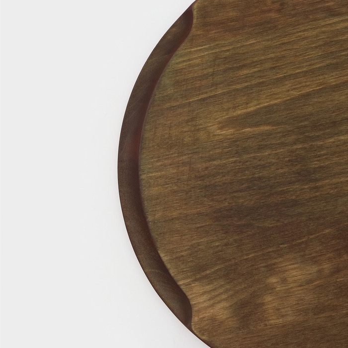 Блюдо для подачи Adelica, d=30&times;1,8 см, массив берёзы, потайные ручки, пропитано маслом, цвет шоколадный