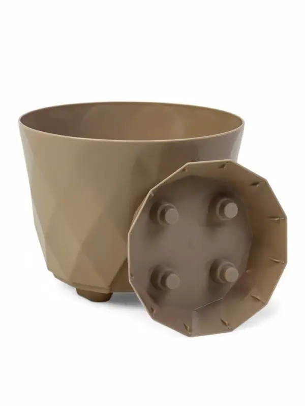 Горшок для цветов "Laurel" D-14,5 см, 1,3 л с поддоном, бежевый