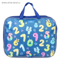 Папка с ручками текстильная, А4, 330 х 260 х 70 мм, Calligrata, &laquo;Цифры монстры&raquo;