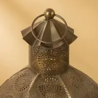 Подсвечник фонарь "Золотой шатёр" железо 20х20х42 см