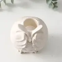 Подсвечник для тонкой свечи &laquo;Сова&raquo;, 8&times;6.5&times;6 см, перламутр