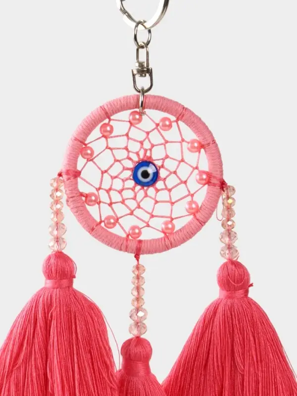 Брелок "Ловец снов" 17 см, цв. розовый