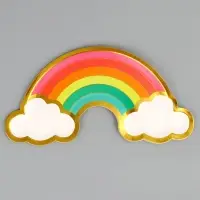 Тарелка одноразовая бумажная &laquo;Радуга&raquo;