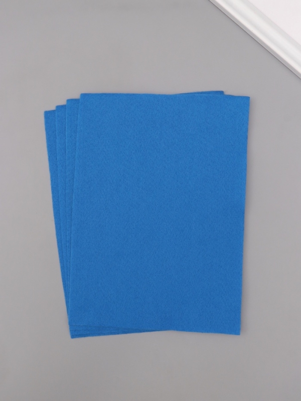 Фетр мягкий 1.5 мм "Синий" набор 4 листа 15х20 см