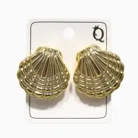 Серьги пластик &laquo;Ракушка&raquo; мини, цвет золото