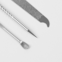 Набор маникюрный &laquo;Фактура&raquo;, 8 предметов, в футляре, цвет чёрный