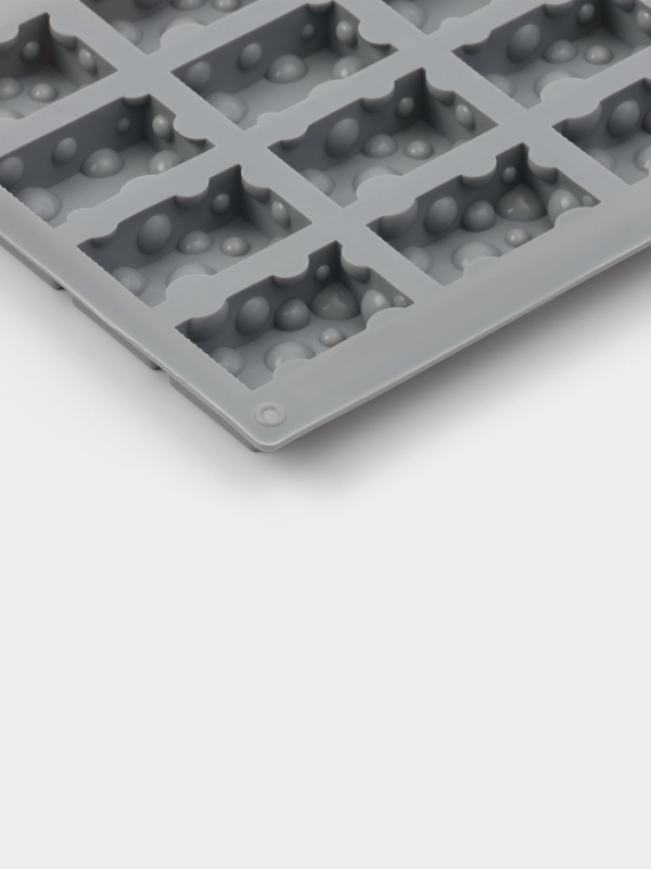 Форма для выпечки и муссовых десертов KONFINETTA &laquo;Сыр&raquo;, силикон, 20 ячеек (5&times;3см), 30&times;17,5&times;1,9 см, серая