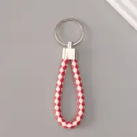 Брелок металл кожзам "Ремешок плетёнка" МИКС 8 см