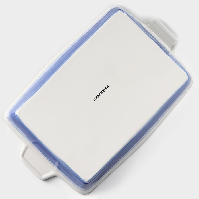 Форма для запекания из фарфора прямоугольная Доляна &laquo;Космос&raquo;, 2100 мл, 34&times;20,5&times;5,5 см, цвет синий