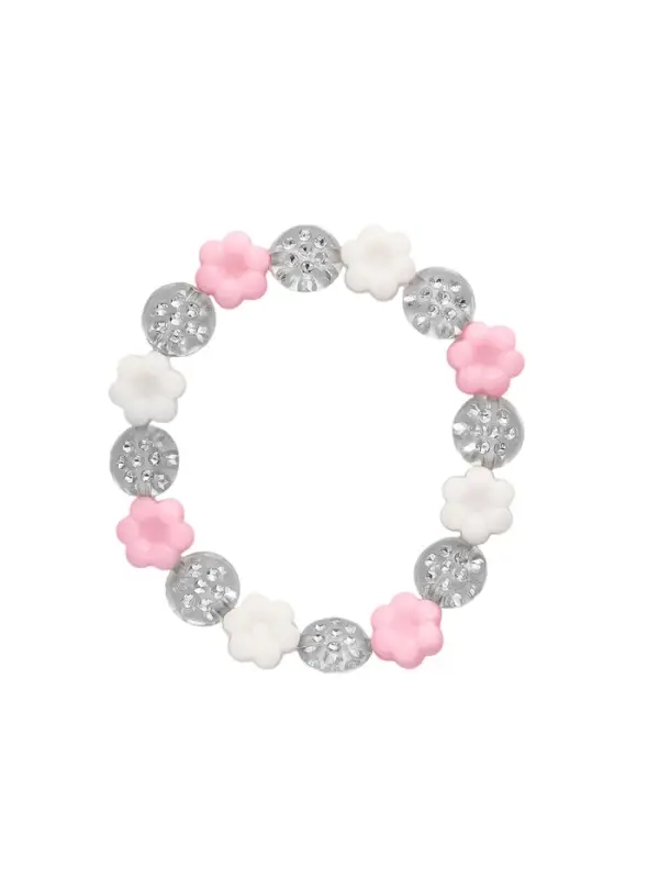 Браслет детский &laquo;Выбражулька&raquo; цветочки нежные, цвет бело-розовый
