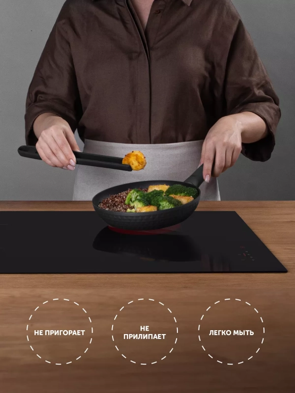 Сковорода с антипригарным Kontur 20F, 20 см индукция