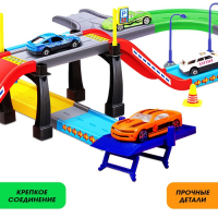 Гараж трасса &laquo;Крутой вираж&raquo;, 3 металлические машины, аксессуары