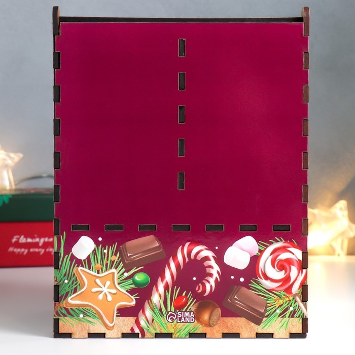 Чайный домик с ящиком "Пряничный дом" 20х15х8,5 см