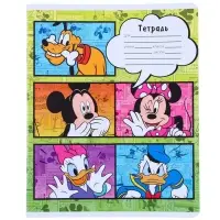 Тетрадь в линейку 24 листа, 5 видов МИКС, обложка мелованная бумага, &laquo;Минни Маус&raquo;
