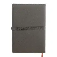 Ежедневник недатированный формат А5, с хлястиком, 112л, линия, пвх, Узор Серый