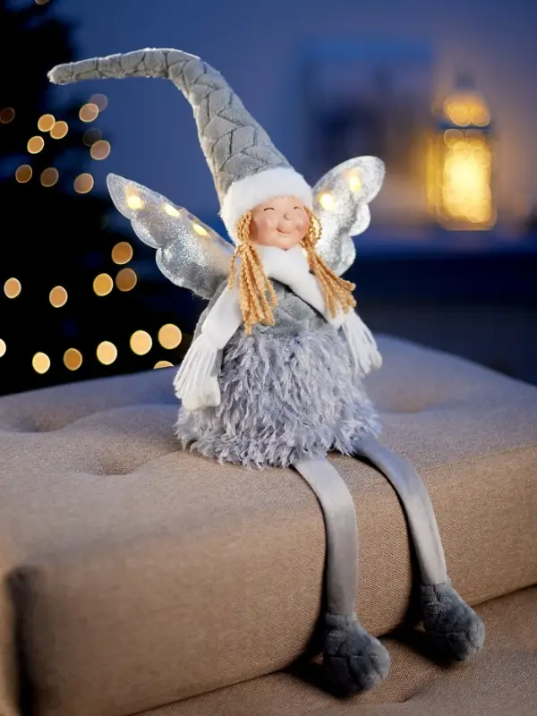 Фигура текстиль &laquo;Кукла в розовом&raquo; 70 см, 6 LED, AG10x3 (в компл.), Т/БЕЛЫЙ