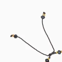 Браслет, длина 16 см, цв. синий, золотой