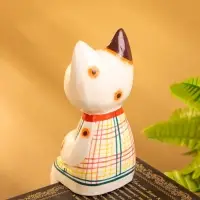 Сувенир дерево "Котенок в рубашке сидячий" 6х6х15 см