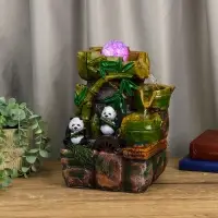 Фонтан "Панды на мельнице" 25х15х16 см (с подсветкой)