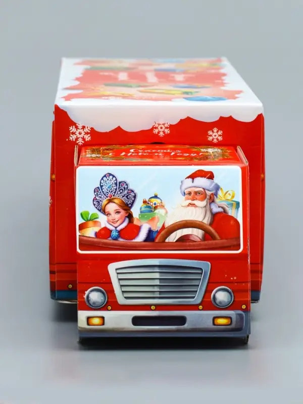 Подарочная коробка Новогодняя Фура &laquo;Везу радость&raquo; с анимацией 36&times;15&times;10 см