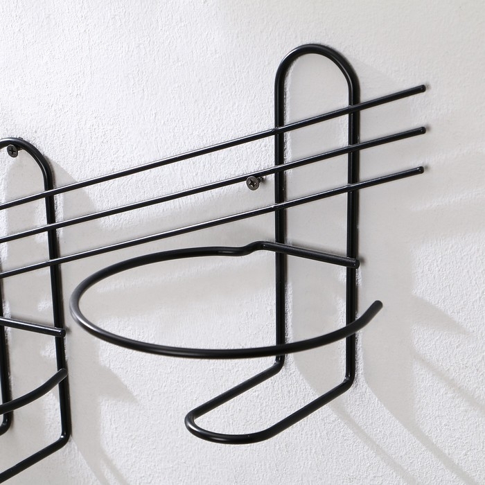 Подвес для кашпо, настенный, d = 16 см, чёрный, &laquo;Косая-2&raquo;