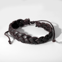 Браслет мужской &laquo;Сила&raquo; косичка, цвет коричневый, d=6,5 см