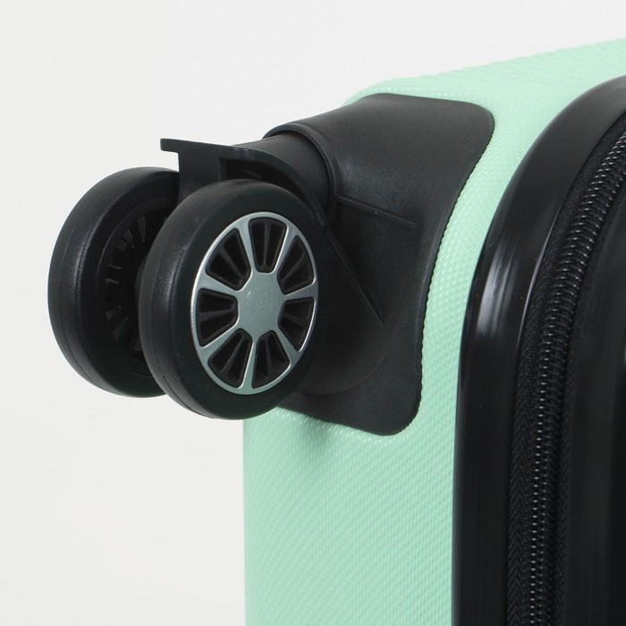 Чемодан малый 36 л (S), &laquo;Фабрика КАРТЕКС&raquo;, отдел на молнии, кодовый замок, 4 колеса, цвет мятный