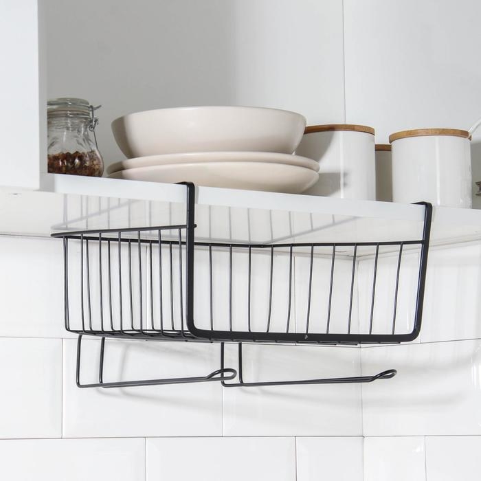 Корзина подвесная Доляна &laquo;Лофт&raquo;, 28,5&times;24&times;17,5 см, цвет чёрный