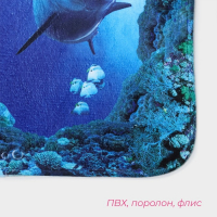 Коврики для ванной и туалета Доляна &laquo;Дельфин&raquo;, 3 шт: 35&times;39, 40&times;50, 45&times;75 см