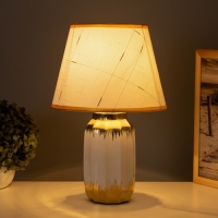 Лампа настольная "Мартина" 1х40Вт Е14 белый/золото 24х24х40см