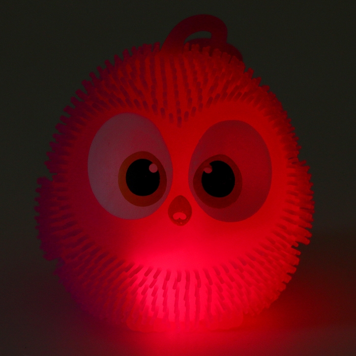 Мяч детский резиновый ёжка световой &laquo;Птички&raquo;, цвета МИКС , в шоубоксе