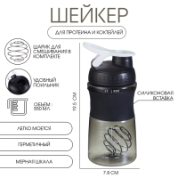 Шейкер, серия: Work, "Мастер К", 550 мл, 19.5 х 7.8 см, черный