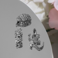 Брошь &laquo;Ассорти&raquo; зоопарк, цвет белый в серебре (неделимая фасовка 12 шт., цена за шт.)