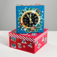 Набор подарочных коробок 3 в 1 &laquo;Советский&raquo;, 18 х 18 х 10‒22 х 22 х 12 см, Новый год