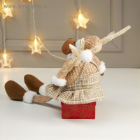 Кукла интерьерная "Лосик-девочка в сарафане в клеточку" 56х13х19 см