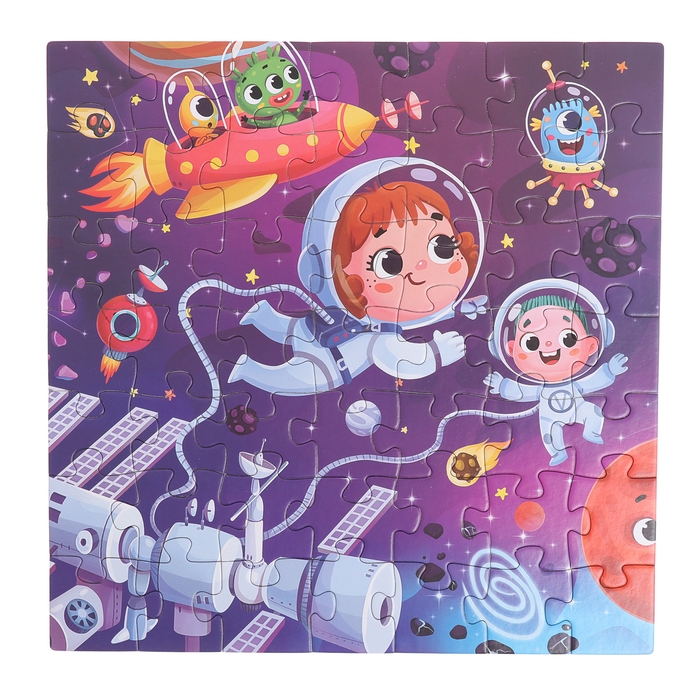 Пазлы 4 в 1 &laquo;Космическое приключение&raquo;, 25, 36, 49, 64 элемента