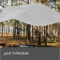 Тент защитный, 3 &times; 2 м, плотность 60 г/м&sup2;, УФ, люверсы шаг 1 м, тарпаулин, серый