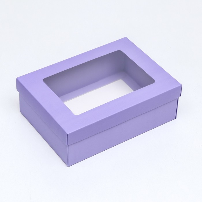 Коробка подарочная складная, упаковка, &laquo;Лавандовая&raquo;, с окном 21 х 15 х 7 см