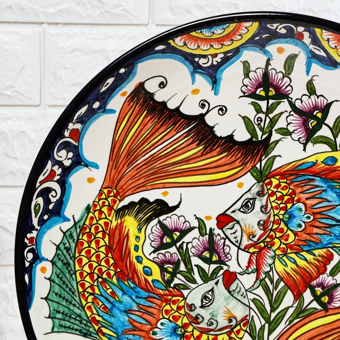 Ляган Риштанская Керамика "Рыбка", 32 см