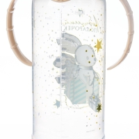 Бутылочка для кормления: &laquo;Волшебство рядом&raquo;, новогодняя, классическое горло, 250 мл., от 3 мес., цилиндр, с ручками, Mum&Baby