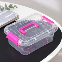 Контейнер для хранения, крышка с ручкой на защёлке, 20&times;15&times;7,5 см, цвет МИКС